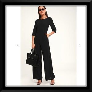 Lulus Glam Squad Black Wide-Leg Jumpsuit